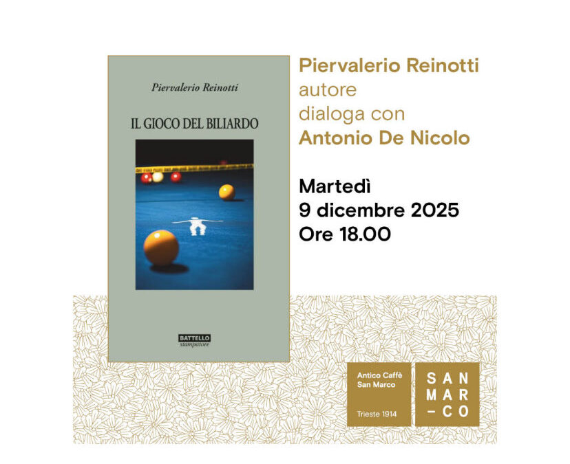 Piervalerio Reinotti presenta il suo libro “Il gioco del biliardo” (Battello Stampatore editore) all’Antico Caffè San Marco