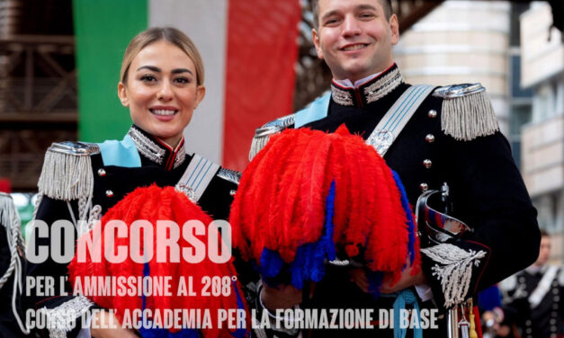 CARABINIERI: CONCORSO PER IL RECLUTAMENTO DI 65 ALLIEVI UFFICIALI DELL’ARMA
