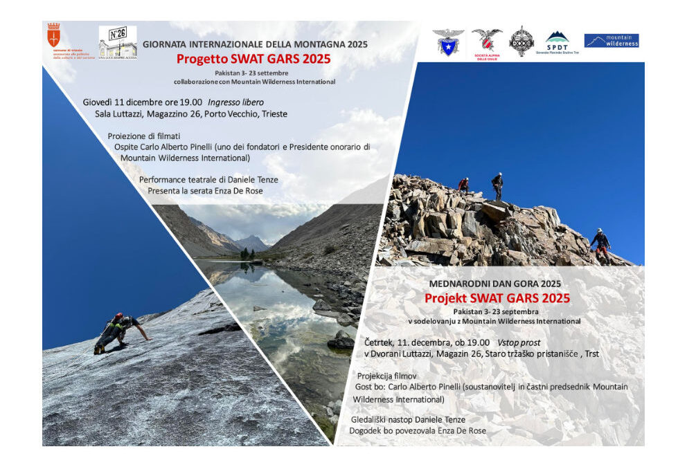 GIORNATA INTERNAZIONALE DELLA MONTAGNA: A TRIESTE GIORNATA DI APPROFONDIMENTO SUL “Progetto SWAT GARS 2025”