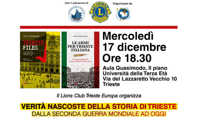 “Verità nascoste della storia di Trieste – dalla Seconda guerra mondiale ad oggi”: incontro all’Università della Terza Età