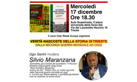 VERITÀ NASCOSTE DELLA STORIA DI TRIESTE. DALLA SECONDA GUERRA MONDIALE AD OGGI: SE NE PARLA ALL’UNIVERSITÀ DELLA TERZA ETÀ