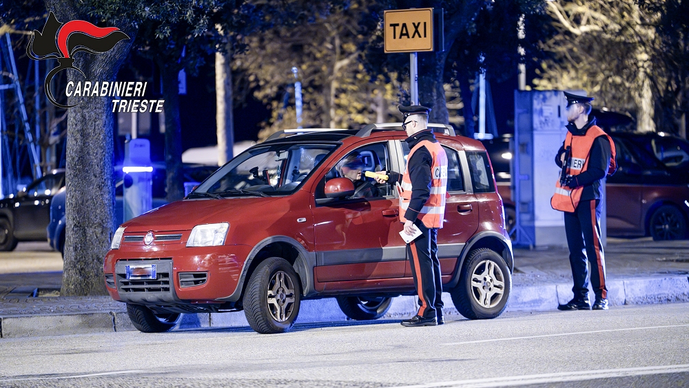 Guida in stato d’ebbrezza: controlli dei Carabinieri della Compagnia di Aurisina
