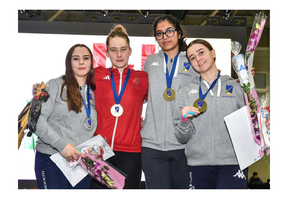 SCHERMA – COPPA DEL MONDO A UDINE: nell’Under 17 oro alla canadese Yanka Sobus, tre azzurre sul podio