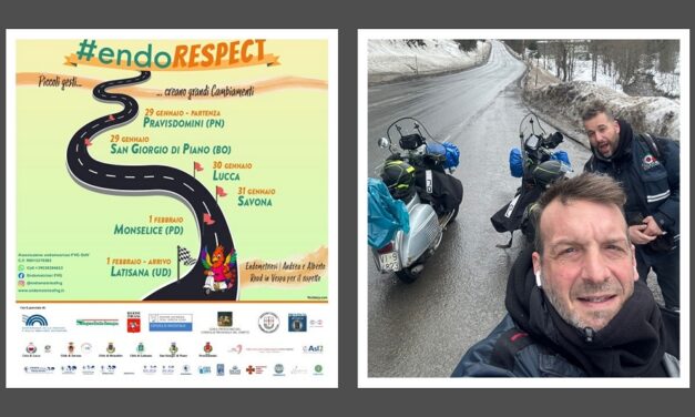 QUATTRO GIORNI IN VESPA, ATTRAVERSO CINQUE REGIONI, PER DIFFONDERE UN IMPORTANTE MESSAGGIO SOCIALE: PARTE IL 29 GENNAIO IL TOUR ENDO-RESPECT