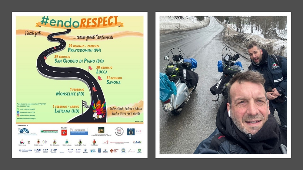 QUATTRO GIORNI IN VESPA, ATTRAVERSO CINQUE REGIONI, PER DIFFONDERE UN IMPORTANTE MESSAGGIO SOCIALE: PARTE IL 29 GENNAIO IL TOUR ENDO-RESPECT