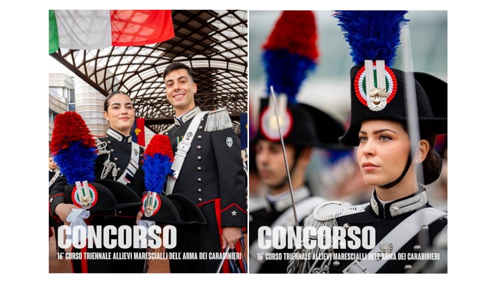 CARABINIERI: AL VIA IL 16° CONCORSO PER IL RECLUTAMENTO DI 898 ALLIEVI MARESCIALLI