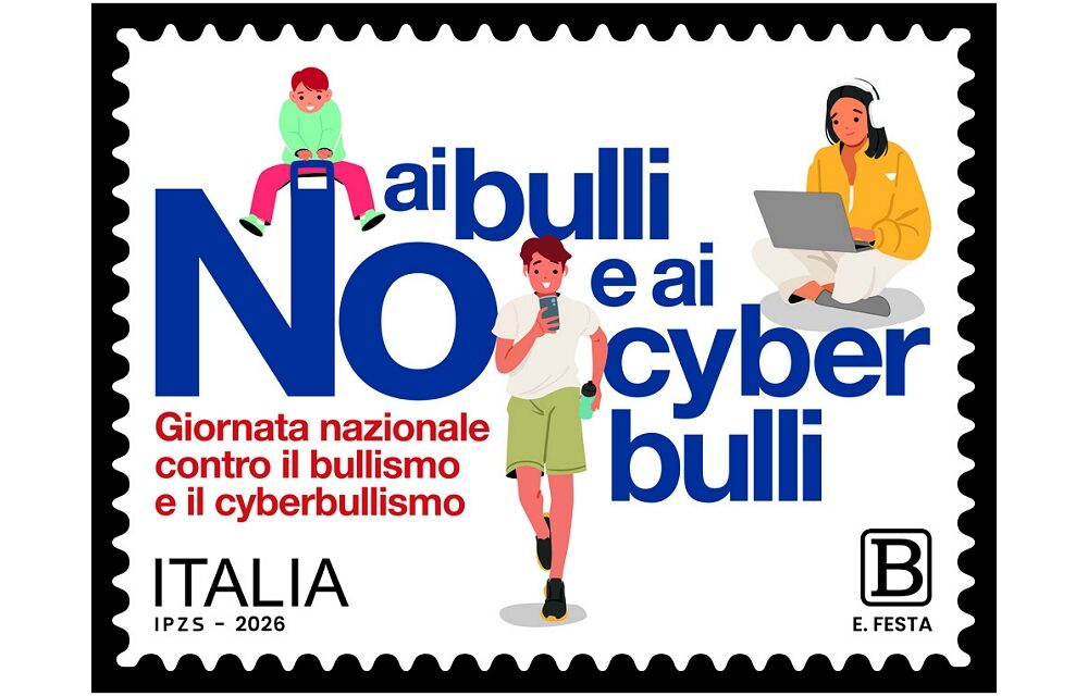 POSTE ITALIANE: EMESSO FRANCOBOLLO GIORNATA NAZIONALE CONTRO IL BULLISMO E IL CYBERBULLISMO