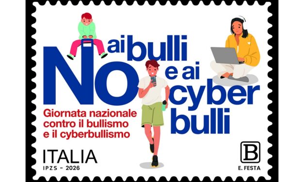 POSTE ITALIANE: EMESSO FRANCOBOLLO GIORNATA NAZIONALE CONTRO IL BULLISMO E IL CYBERBULLISMO