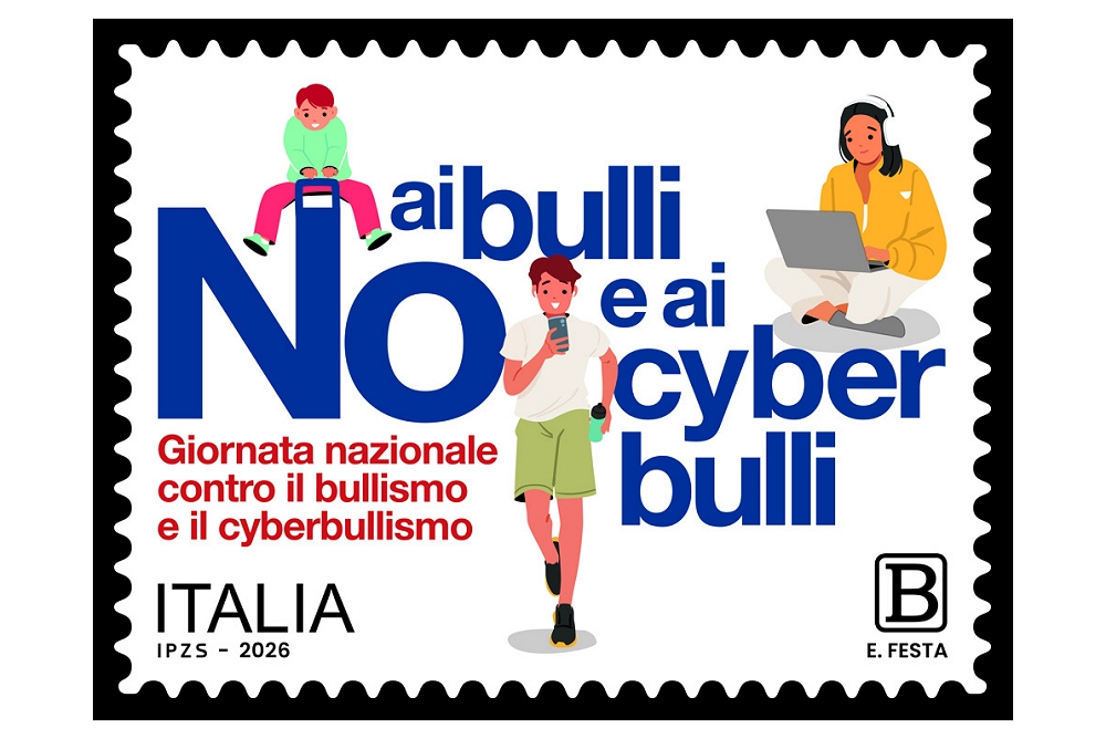 POSTE ITALIANE: EMESSO FRANCOBOLLO GIORNATA NAZIONALE CONTRO IL BULLISMO E IL CYBERBULLISMO