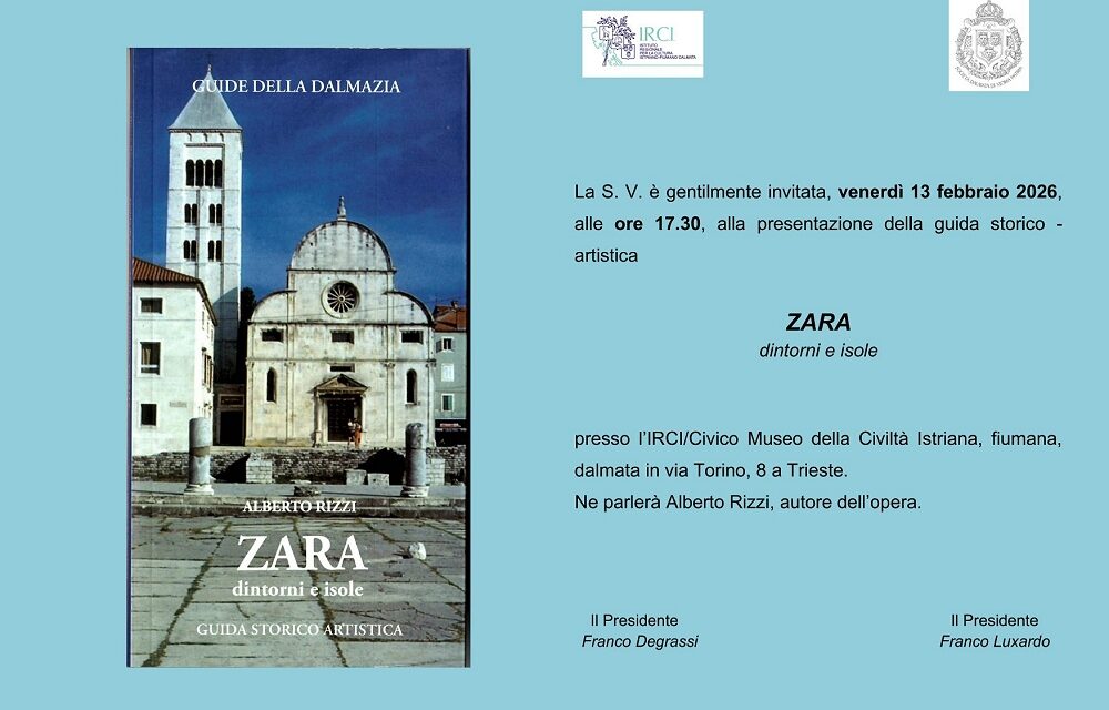 Presentazione della guida storico artistica di Alberto Rizzi “Zara: dintorni e isole” all’I.R.C.I.
