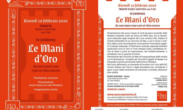 Al Museo Sartorio di Trieste la presentazione del mazzo di carte Modiano per il progetto “Le mani d’oro”