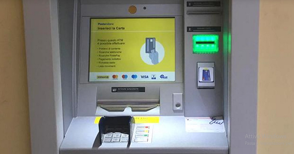 POSTE ITALIANE: A BUDOIA SPORTELLO AUTOMATICO ATM POSTAMAT DI NUOVA GENERAZIONE