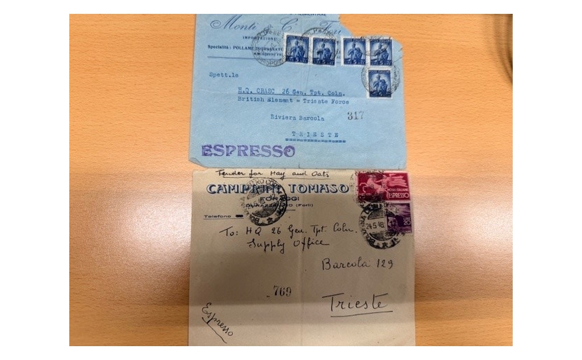 POSTE ITALIANE: DONATE AL MUSEO POSTALE E TELEGRAFICO DELLA MITTELEUROPA LETTERE DEL TERRITORIO LIBERO DAL 1947 AL 1950
