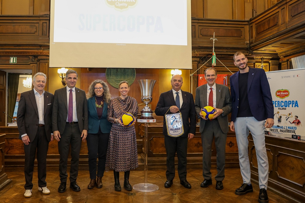 TRIESTE SI PREPARA AD ACCOGLIERE LA DEL MONTE SUPERCOPPA IN PROGRAMMA SABATO 28 FEBBRAIO E DOMENICA 1 MARZO 2026 AL PALATRIESTE
