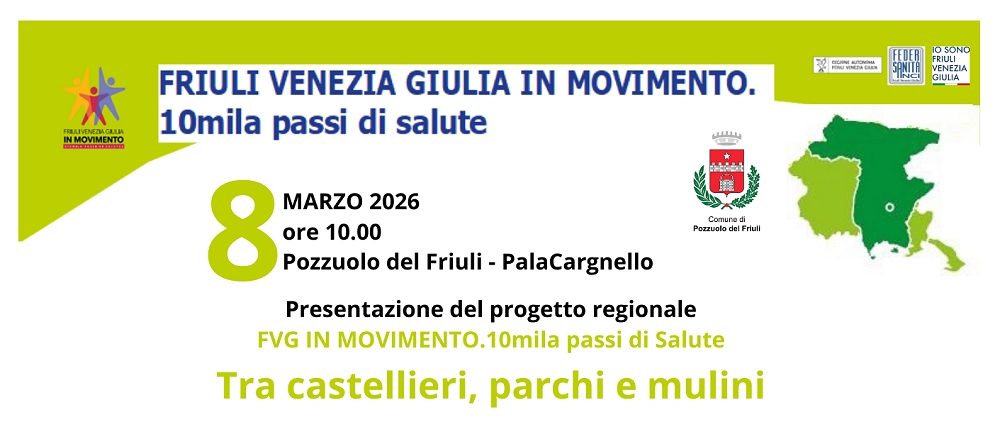 10MILA PASSI DI SALUTE RIPARTE DOMENICA 8 MARZO ORE 10 A POZZUOLO INAUGURAZIONE E PASSEGGIATA