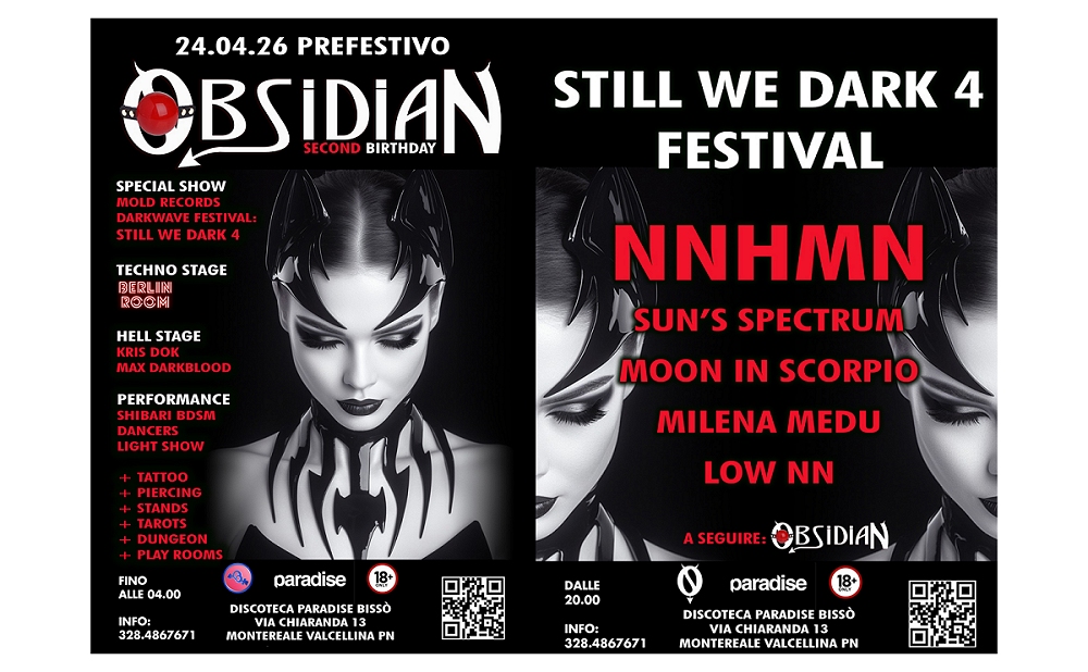 Obsidian festeggia il suo secondo compleanno con un festival musicale: “Still We Dark Festival 4”