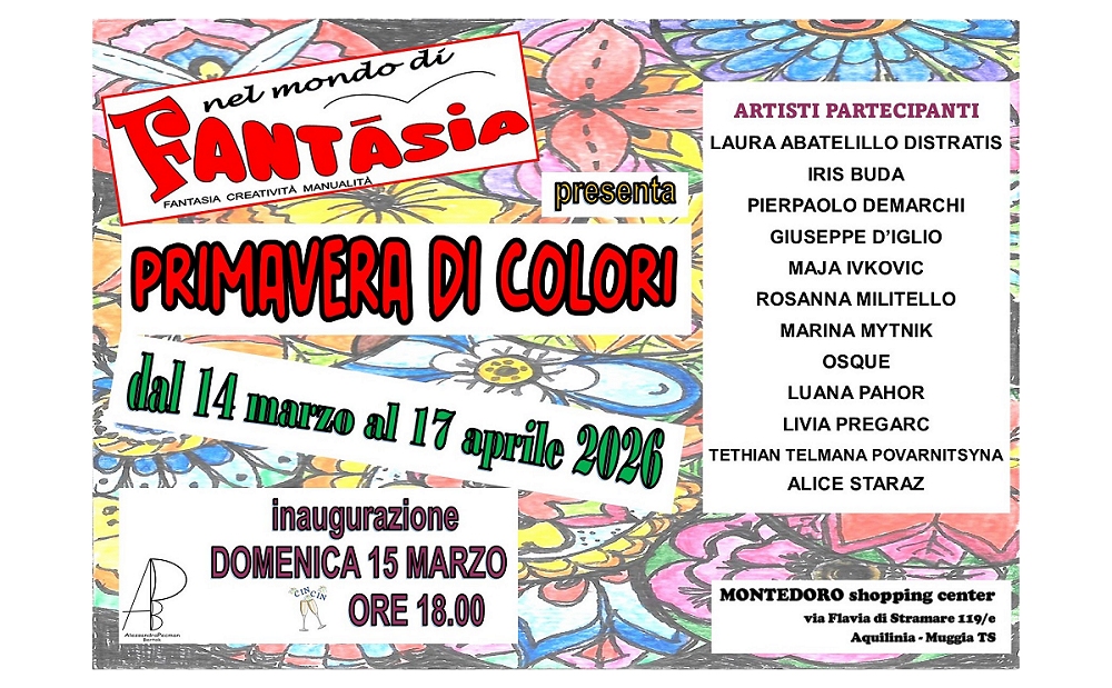 “PRIMAVERA DI COLORI”: AL MONTEDORO SHOPPING CENTER LA COLLETTIVA D’ARTE
