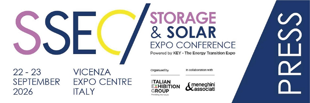 IEG – ITALIAN EXHIBITION GROUP PRESENTA SSEC – Storage & Solar Expo Conference IN FIERA A VICENZA DAL 22 AL 23 SETTEMBRE 2026