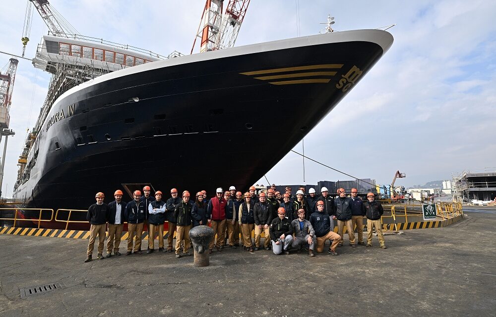 TRIPLA CERIMONIA EXPLORA JOURNEYS E FINCANTIERI A SESTRI PONENTE: VARO TECNICO DI EXPLORA IV, POSA DELLA MONETA DI EXPLORA V E TAGLIO PRIMA LAMIERA DI EXPLORA VI