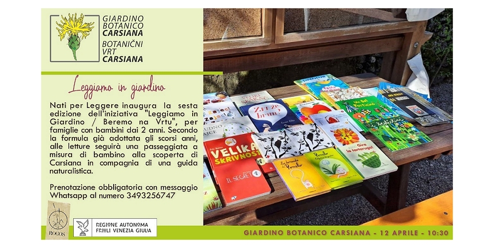 LEGGIAMO IN GIARDINO – BEREMO NA VRTU AL GIARDINO BOTANICO CARSIANA