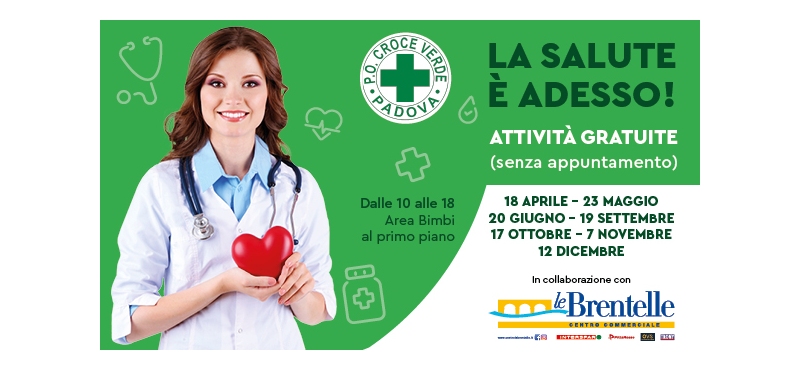 “La salute è adesso”, un sabato al mese con la Croce Verde di Padova con screening e corsi su manovre salvavita