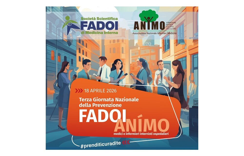 “VISITE E CONSIGLI DI SALUTE AI CITTADINI”: IL 18 APRILE GLI INTERNISTI DI FADOI E ANÍMO TORNANO NELLE PIAZZE ITALIANE