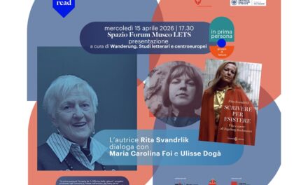 MERCOLEDÌ 15 APRILE ALLE ORE 17.30 ALLO SPAZIO FORUM DEL MUSEO LETS INCONTRO CON L’AUTRICE RITA SVANDRLIK IN OCCASIONE DELLA PUBBLICAZIONE DEL VOLUME “SCRIVERE PER ESISTERE. VITA E OPERE DI INGEBORG BACHMANN”