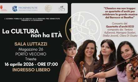 Quartetto ECO in concerto alla Sala Luttazzi il 16 aprile per la rassegna “La cultura non ha età”