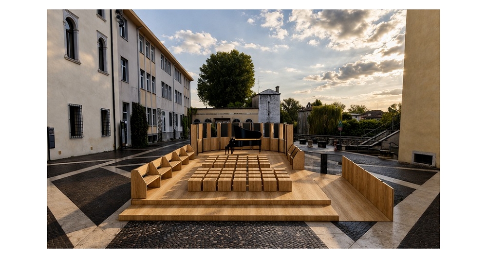 IL PADIGLIONE SONORO “ARENA MUSICÆ” NEL CORTILE DI PALAZZO RAGAZZONI PER UNA SERIE DI CONCERTI SERALI IN ATTESA DEL CONCORSO PIANISTICO INTERNAZIONALE PIANOFVG