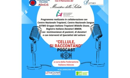 CELLULE STAMINALI EMOPOIETICHE, STORIE DI DONAZIONE: IN UN LIBRO, “LA MIA PARTITA CONTINUA”, CHE SARÀ AL SALONE INTERNAZIONALE DEL LIBRO DI TORINO, E NEL NUOVO PODCAST “CELLULE, SI RACCONTANO”