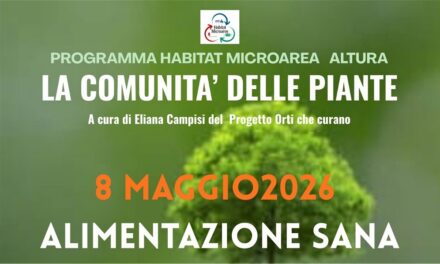 LA COMUNITÀ DELLE PIANTE; INCONTRO A CURA DI ELIANA CAMPISI SU ALIMENTAZIONE SANA