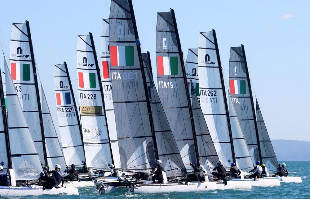 NELLA TAPPA SUPER SERIES NACRA 15 DELLO YACHT CLUB MONFALCONE SI IMPONGONO I CAGLIARITANI VARGIU E LISCI