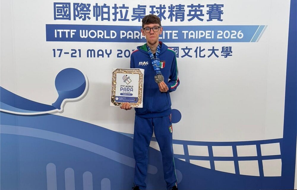 MATTEO PARENZAN D’ARGENTO ALL’ITTF WORLD PARA ELITE DI TAIPEI: CONTINUA LA STRISCIA DI PODI INTERNAZIONALI
