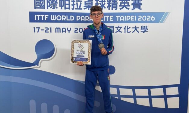 MATTEO PARENZAN D’ARGENTO ALL’ITTF WORLD PARA ELITE DI TAIPEI: CONTINUA LA STRISCIA DI PODI INTERNAZIONALI