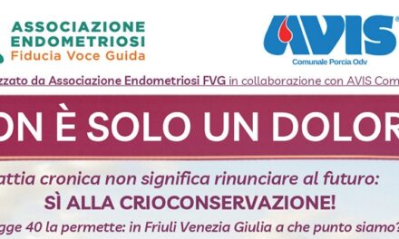 INCONTRO FORMATIVO E POSA DI UNA TARGA GIALLA SU UNA PANCHINA: A PORCIA, IL 16 MAGGIO, SI FARA’ IL PUNTO SU ENDOMETRIOSI E CRIOCONSERVAZIONE