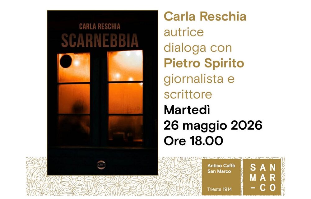 Carla Reschia presenta all’Antico Caffè San Marco il suo libro “Scarnebbia”