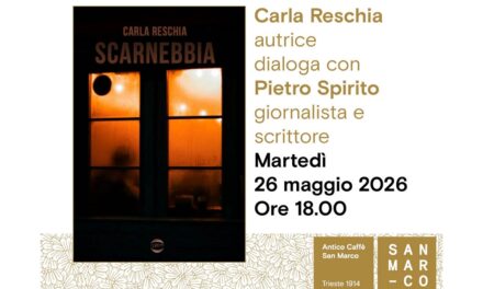 Carla Reschia presenta all’Antico Caffè San Marco il suo libro “Scarnebbia”