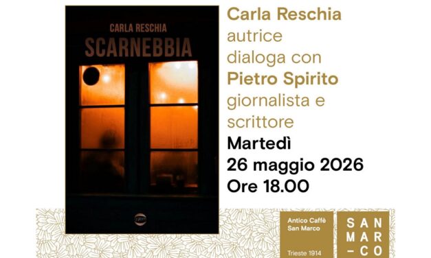 Carla Reschia presenta all’Antico Caffè San Marco il suo libro “Scarnebbia”