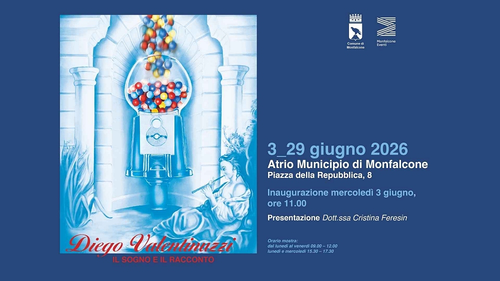 “IL SOGNO E IL RACCONTO”: DIEGO VALENTINUZZI ESPONE NELL’ATRIO DEL MUNICIPIO DI MONFALCONE