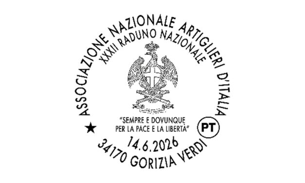 POSTE ITALIANE: DISPONIBILE A GORIZIA L’ANNULLO FILATELICO PER IL RADUNO NAZIONALE DEGLI ARTIGLIERI