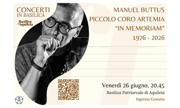 Manuel Buttus e il Piccolo Coro Artemia insieme nella Basilica di Aquileia per ricordare i cinquant’anni del terremoto del Friuli
