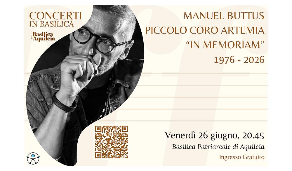 Manuel Buttus e il Piccolo Coro Artemia insieme nella Basilica di Aquileia per ricordare i cinquant’anni del terremoto del Friuli