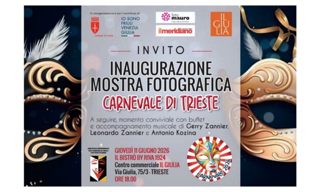 Carnevale di Trieste 2026: presso il Centro Commerciale Il Giulia la Mostra fotografica delle immagini del Corso Mascherato del Martedì grasso