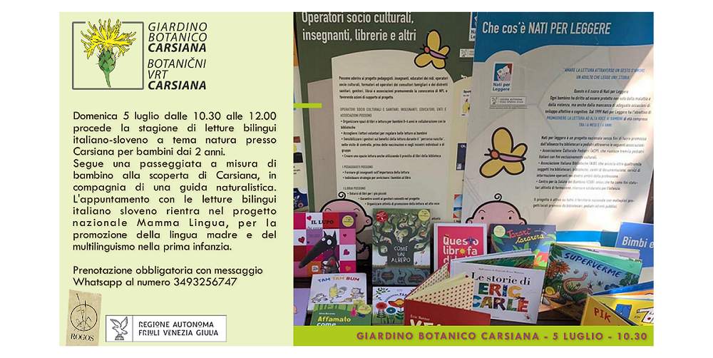 Nati per leggere al Giardino botanico Carsiana