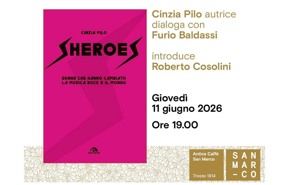 Cinzia Pilo presenta all’Antico Caffè San Marco il suo libro “Sheroes. Donne che hanno cambiato la musica rock e il mondo”