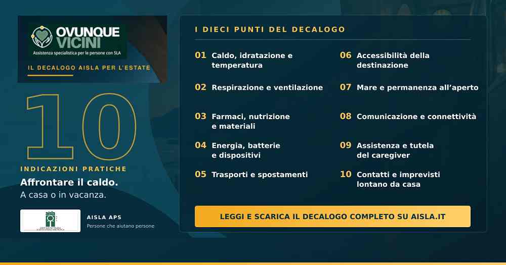 Il decalogo AISLA per l’estate