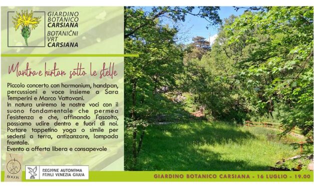 Mantra e kirtan sotto le stelle al Giardino botanico Carsiana