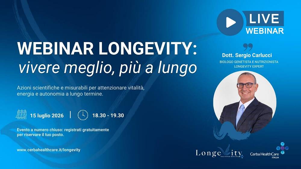 La scienza per vivere a lungo e in salute: da Cerba HealthCare Italia un webinar gratuito per sapere tutto sulla longevità