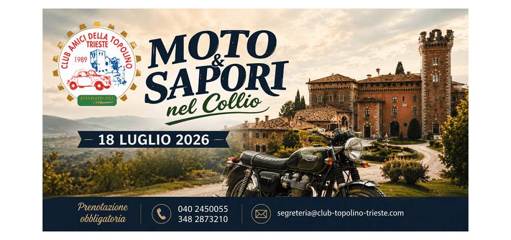 Moto & Sapori nel Collio: il Club Amici della Topolino Trieste porta gli appassionati tra paesaggi, castelli e sapori del Friuli Venezia Giulia