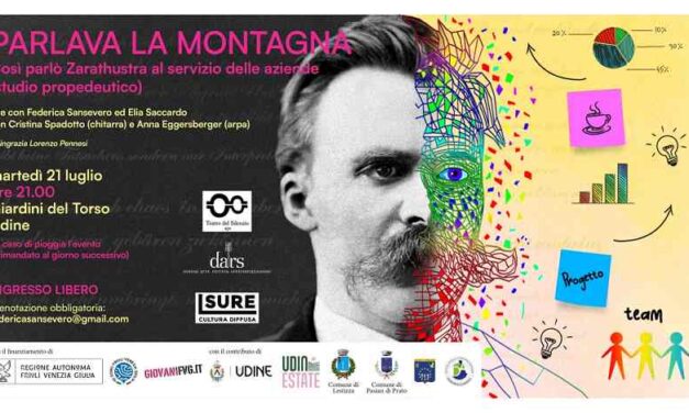 AI GIARDINI DEL TORSO DI UDINE ANTEPRIMA TEATRALE DELLO SPETTACOLO “PARLAVA LA MONTAGNA”, VIAGGIO SCENICO TRA FILOSOFIA E DINAMICHE AZIENDALI